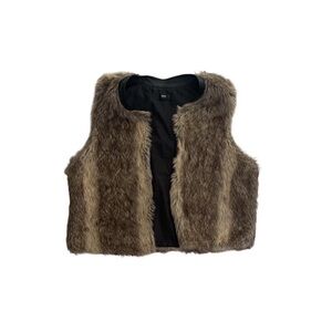 Faux Fur Vest - Brown